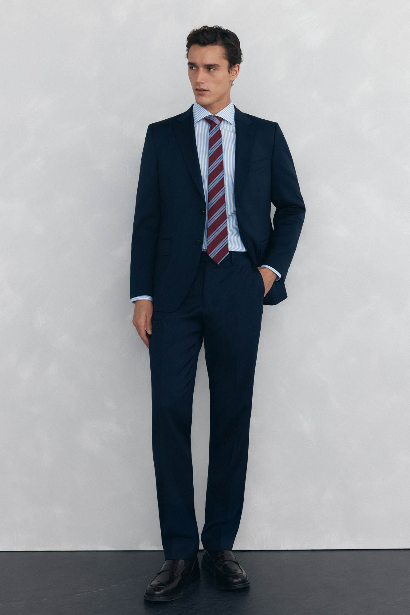 Pedro del Hierro Striped dress shirt, non-iron + anti-stain Blue