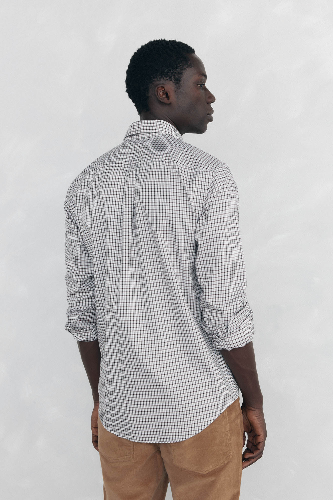 Pedro del Hierro Camisa non iron oxford cuadros Burdeos