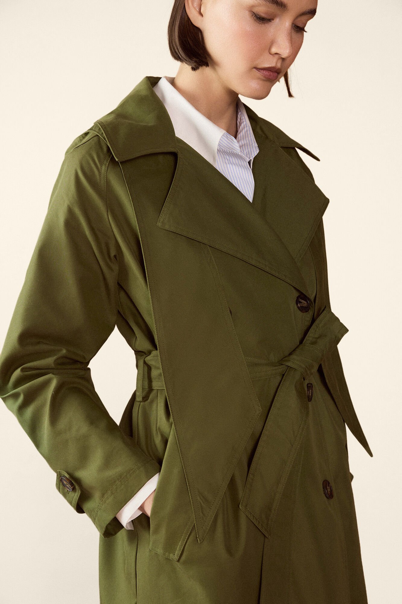 TFP by Tamara Falc&oacute; Long hooded trench coat