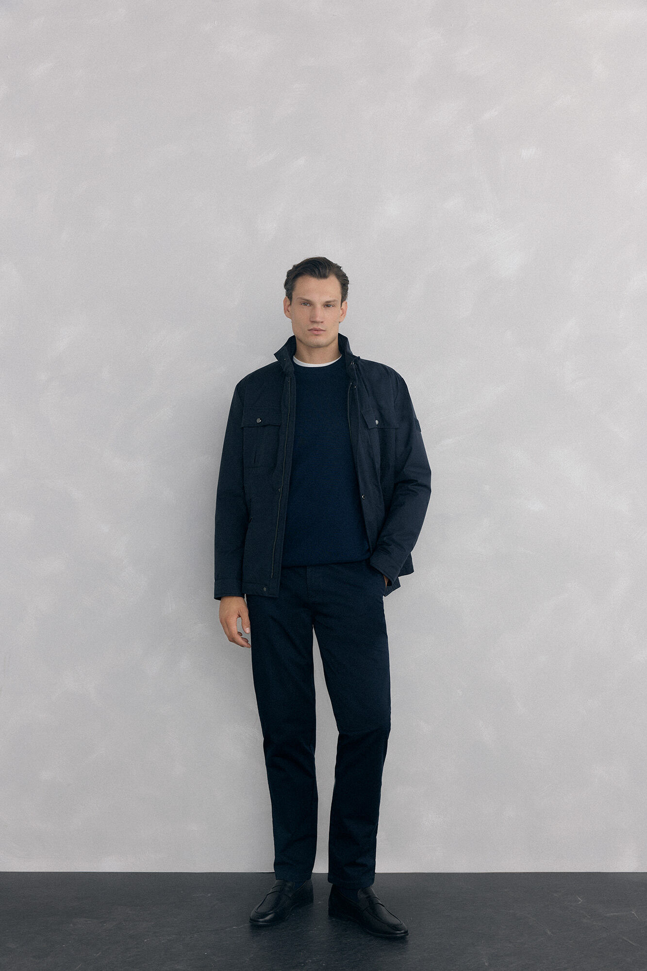 Pedro del Hierro Premium cotton jersey-knit crew neck jumper Blue