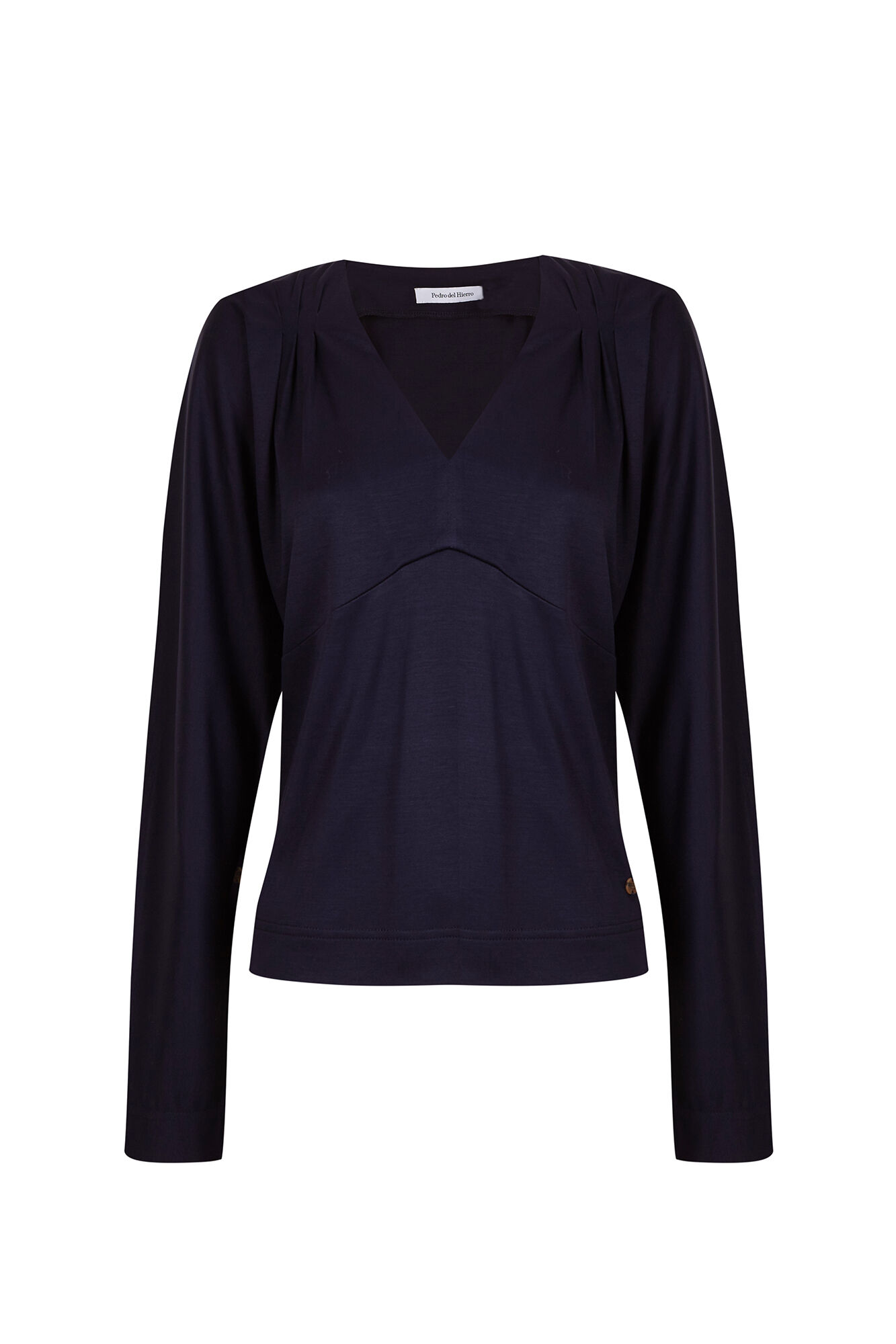 Pedro del Hierro V-neck long sleeve T-shirt Blue