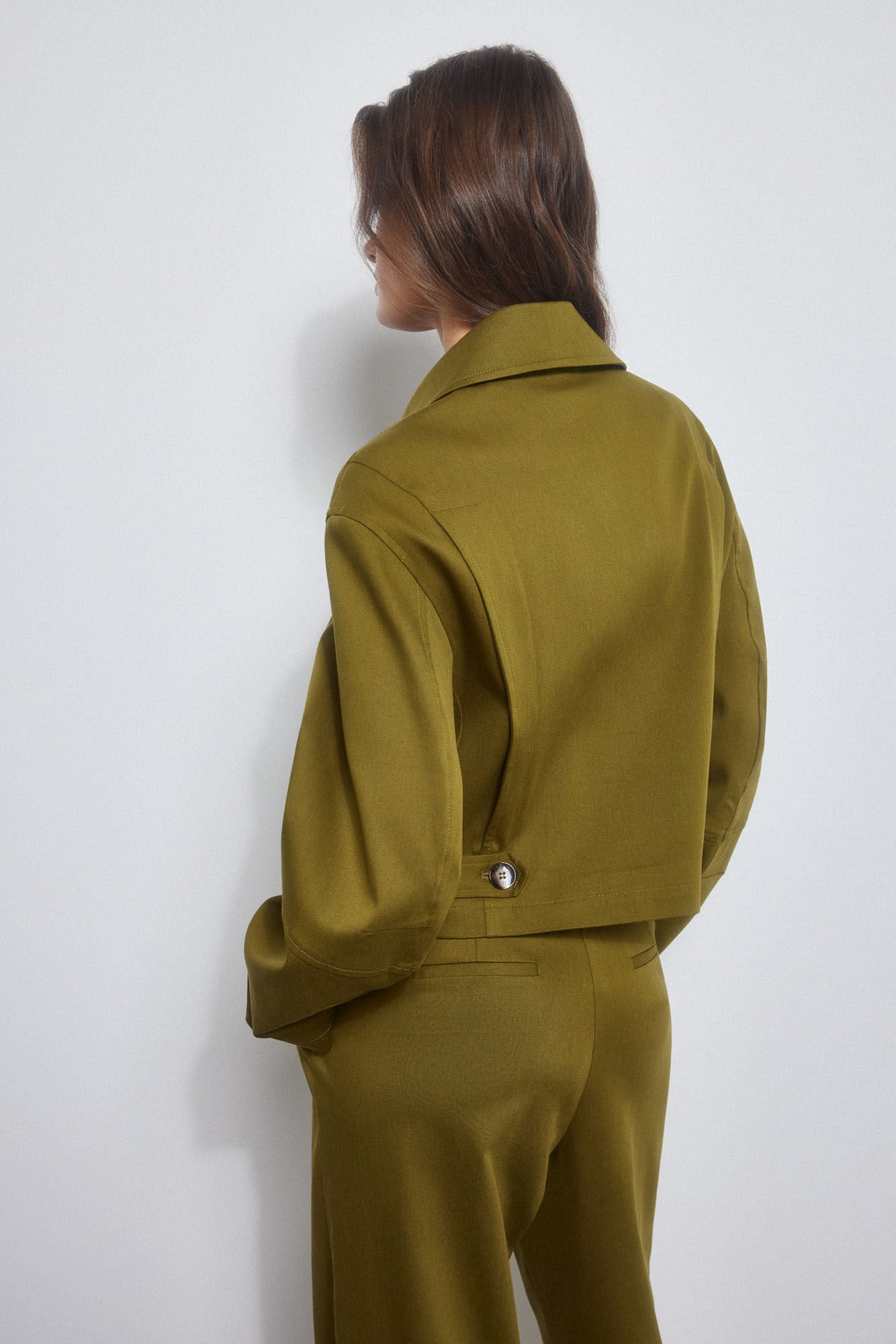 Pedro del Hierro Chaqueta corta con bolsillos plastron Verde