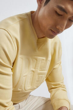 Pedro del Hierro crew neck sweatshirt logo Yellow