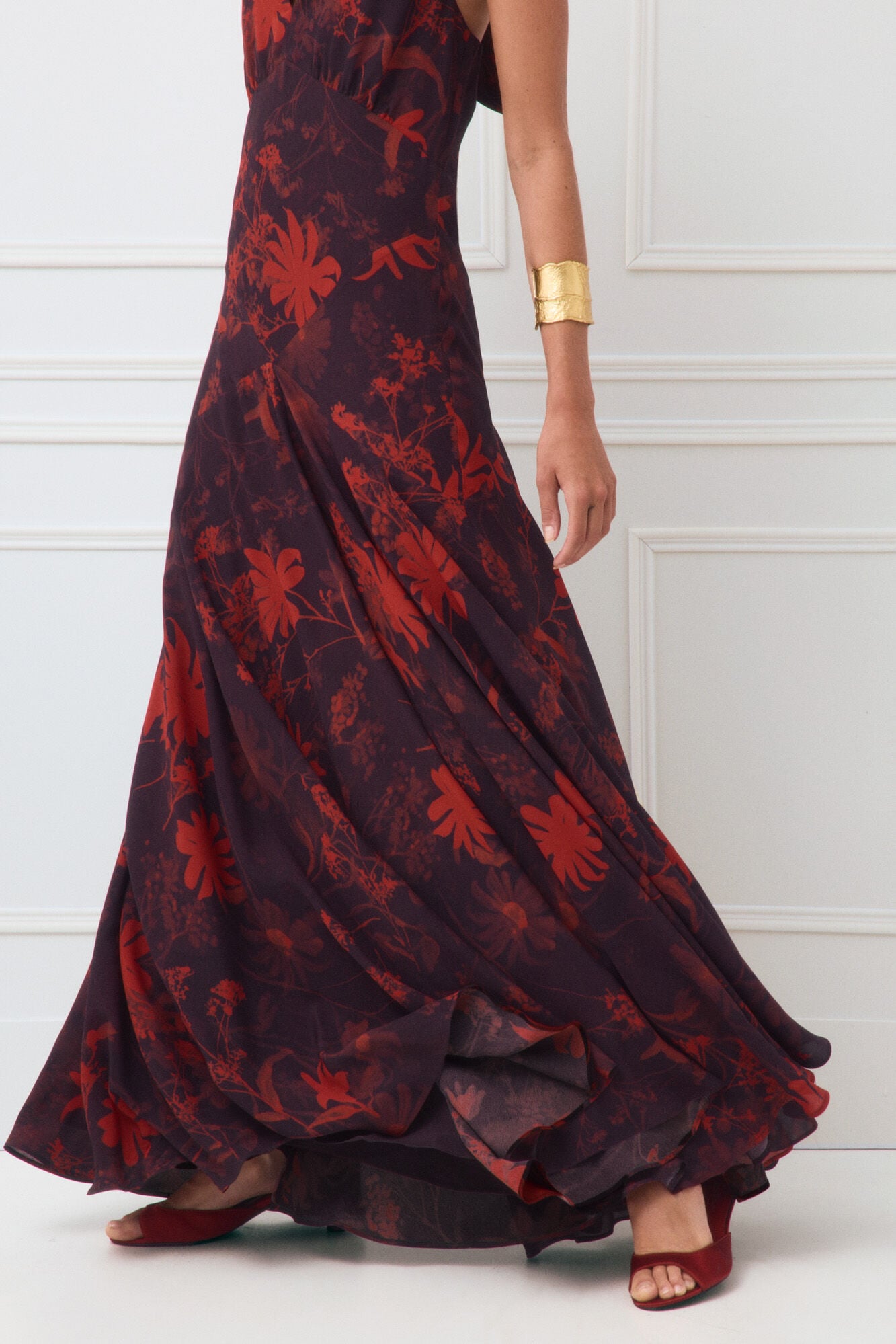 TFP by Tamara Falc&oacute; Floral halterneck dress Burgundy