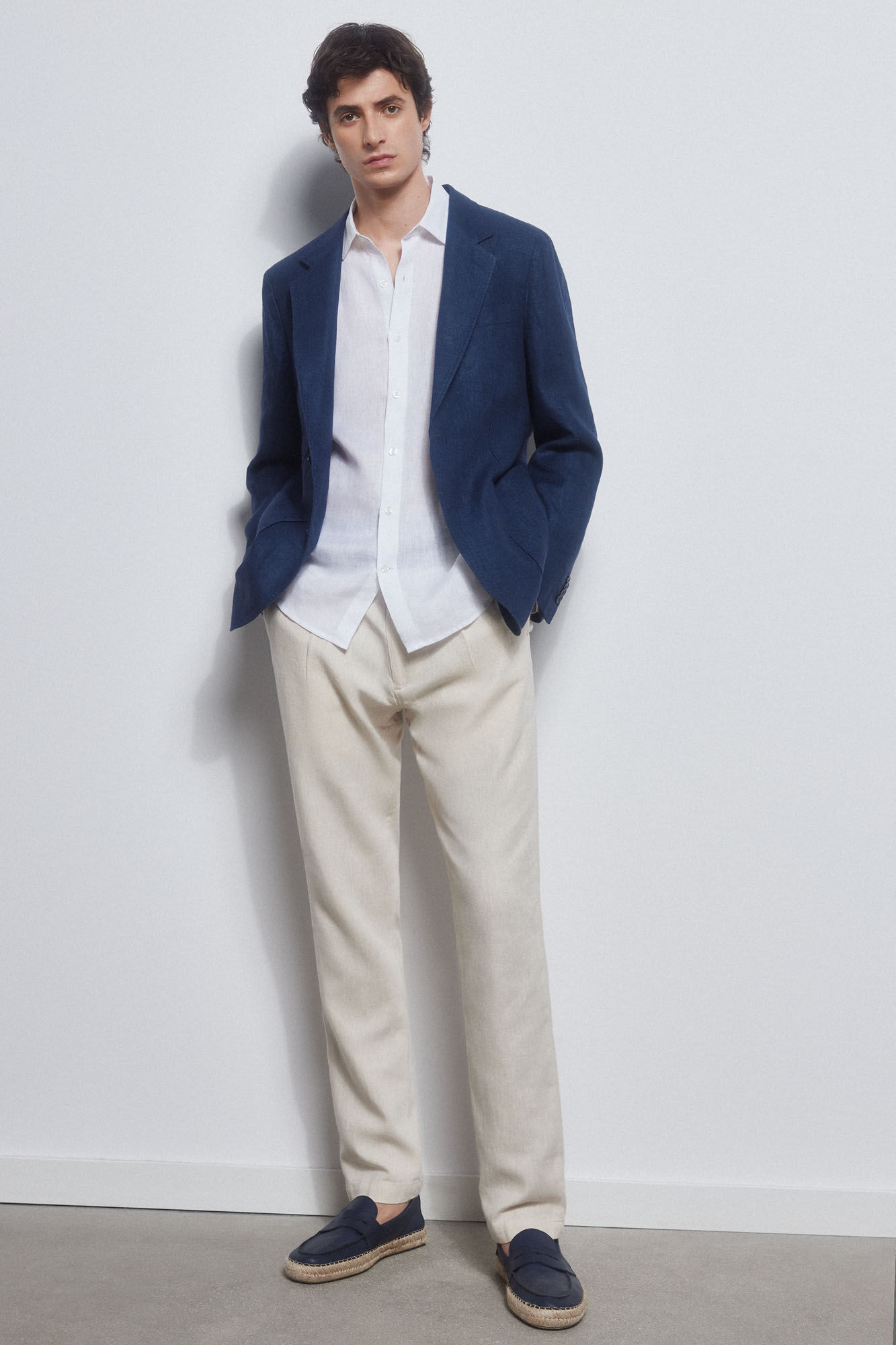 Pedro del Hierro Linen blazer Blue
