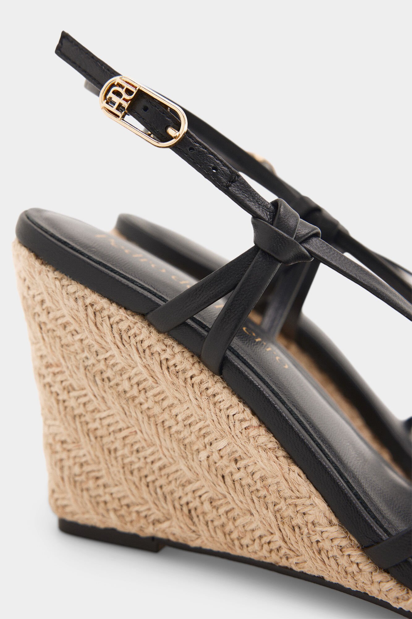 Pedro del Hierro Braided leather wedge Black