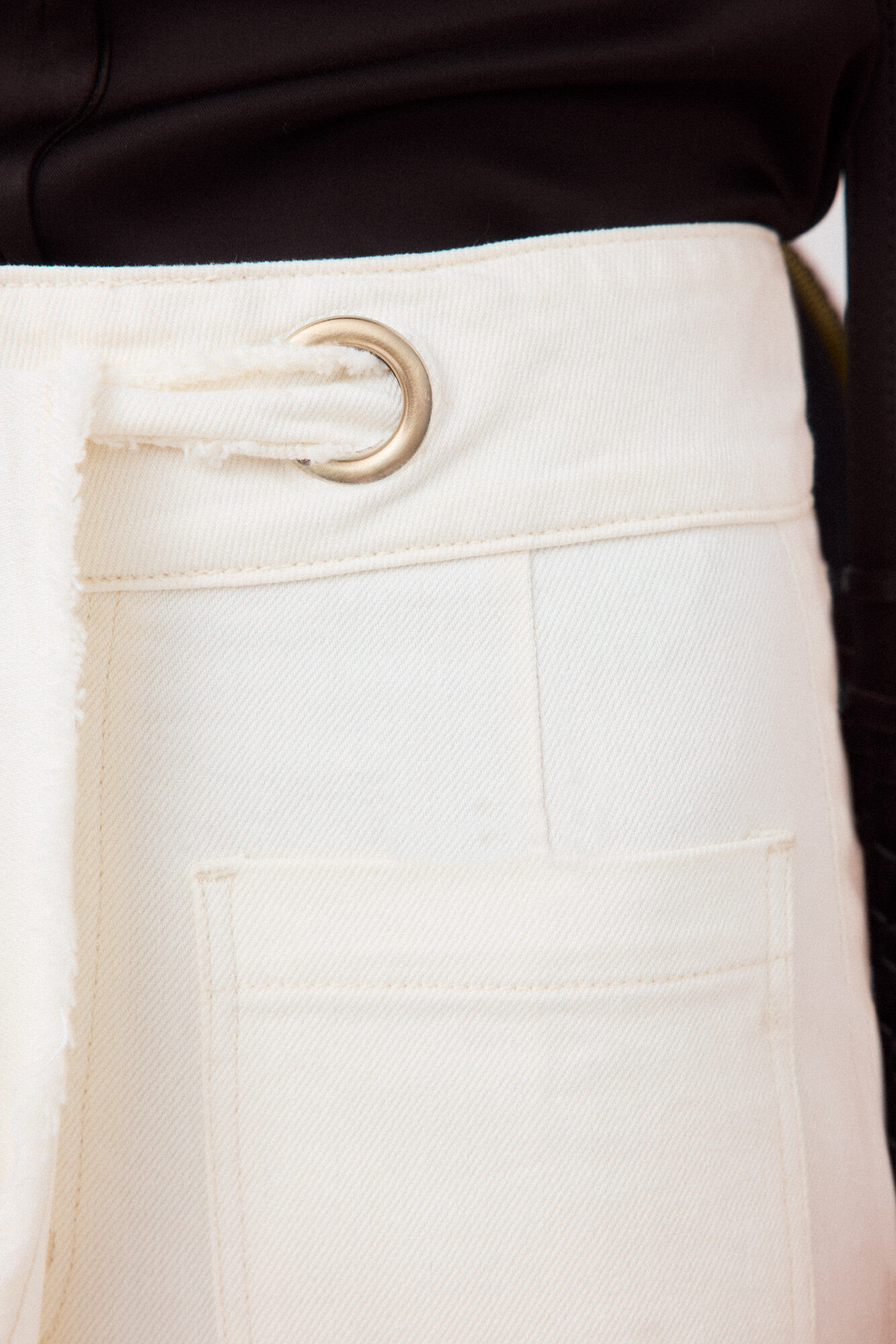 Pedro del Hierro Jeans wide flare capri Ecru