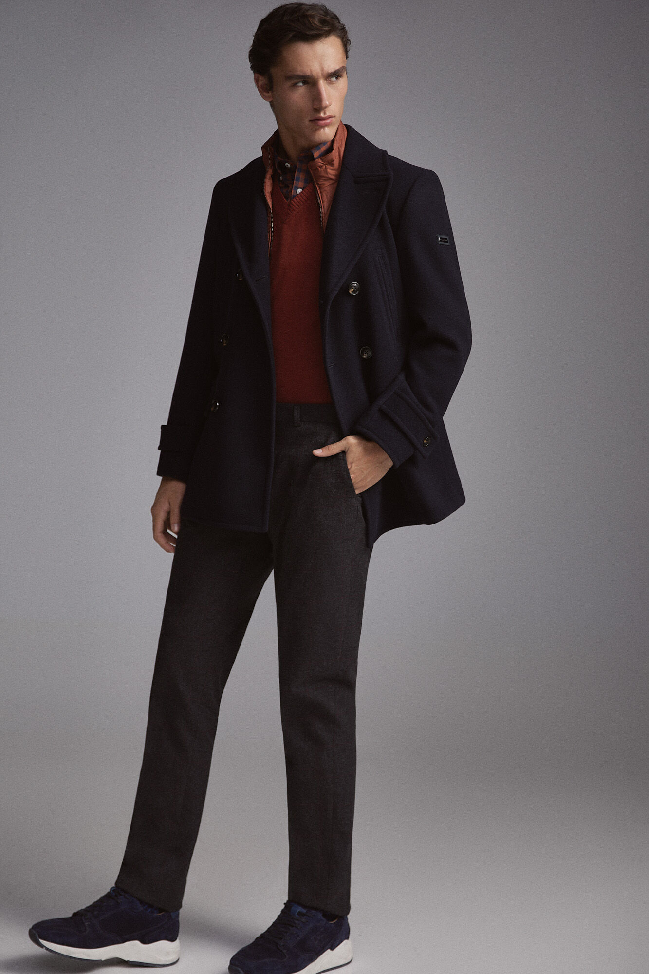 Pedro del Hierro Casaco cruzado Azul