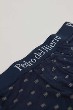 Pedro del Hierro Jersey-knit boxers with logos Blue