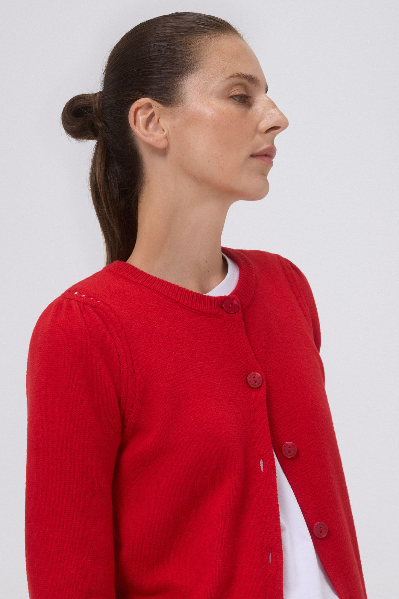 Pedro del Hierro Chaqueta de punto corta frunces Naranja