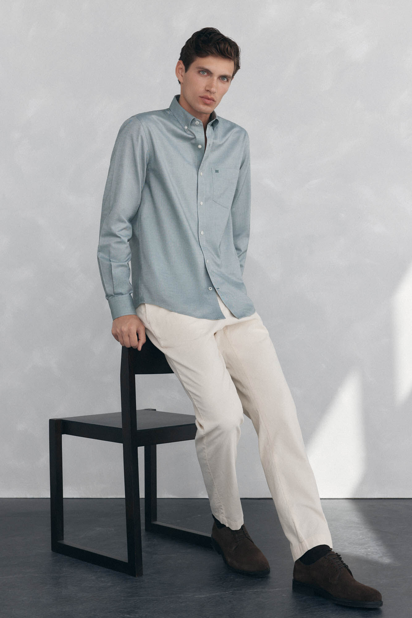 Pedro del Hierro Plain non-iron Oxford shirt