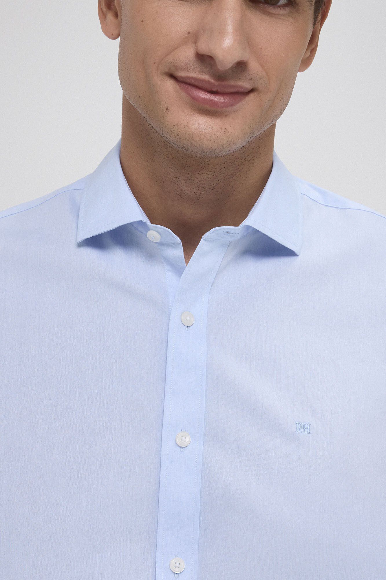 Pedro del Hierro Wrinkle free structured shirt Blue