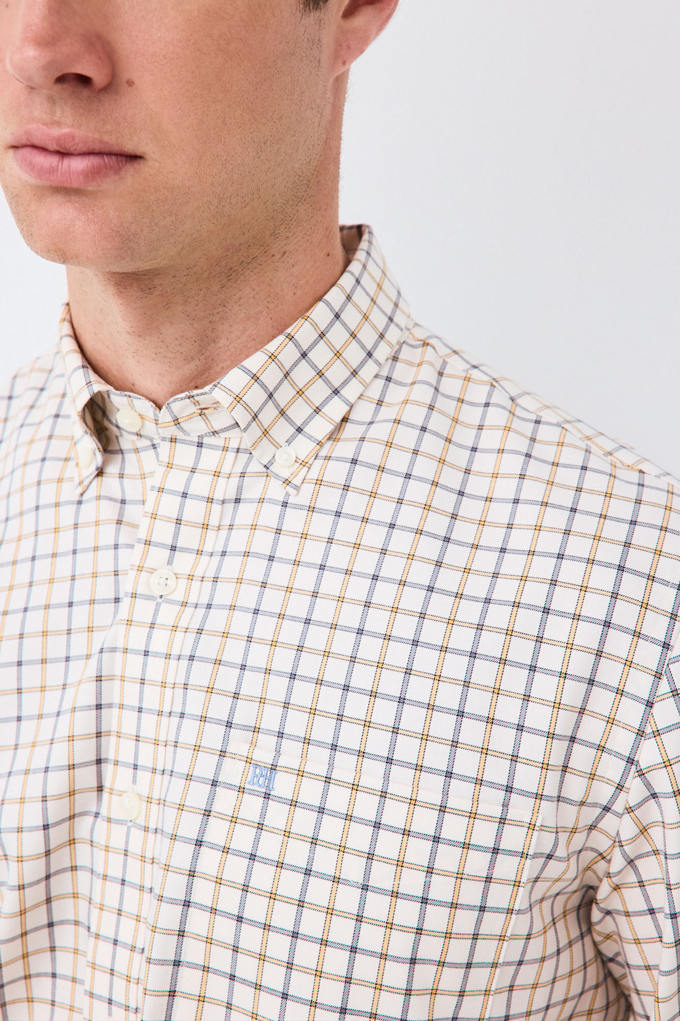 Pedro del Hierro Camisa aos quadrados regular fit Azul