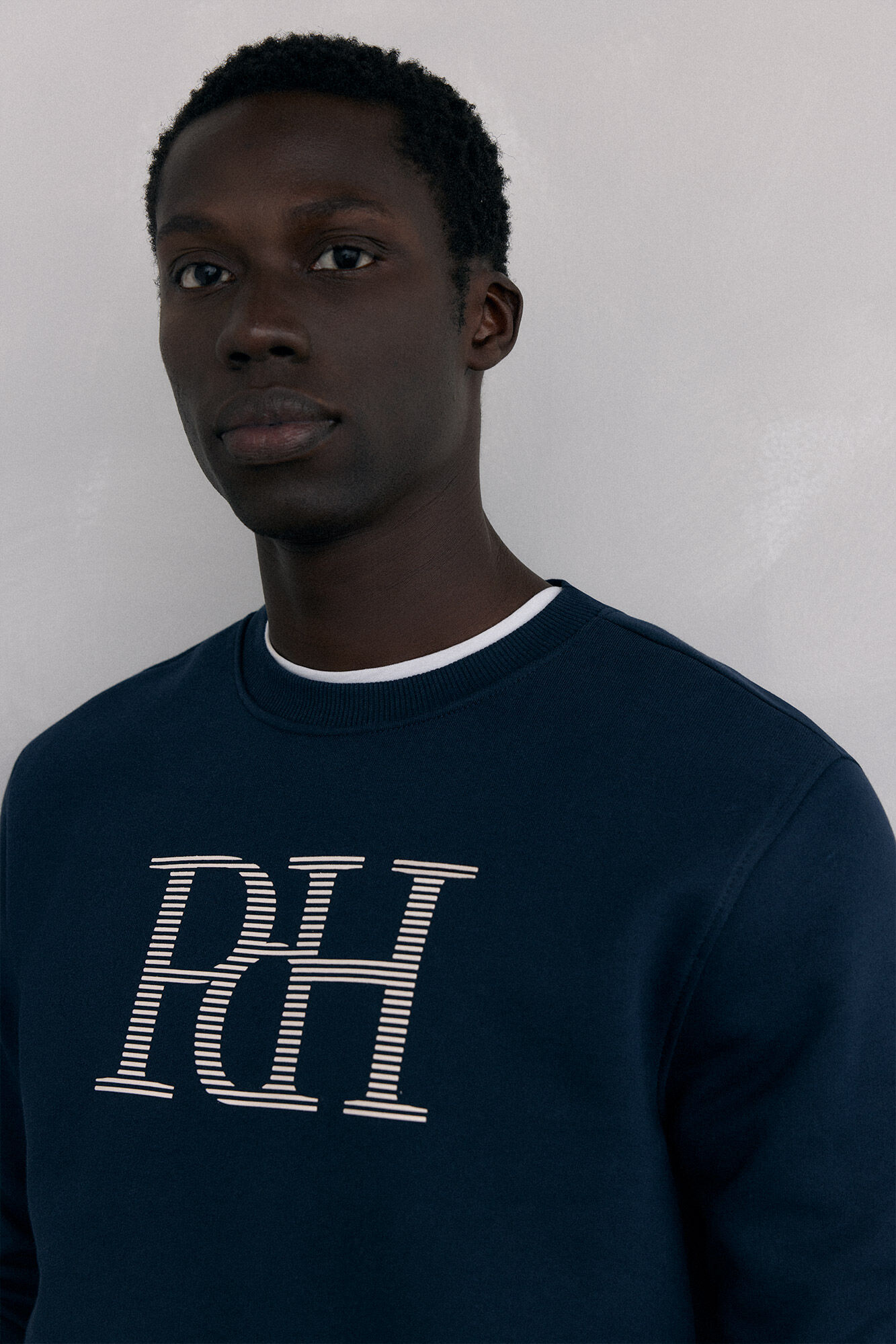 Pedro del Hierro Sweatshirt logo crew neck Blue
