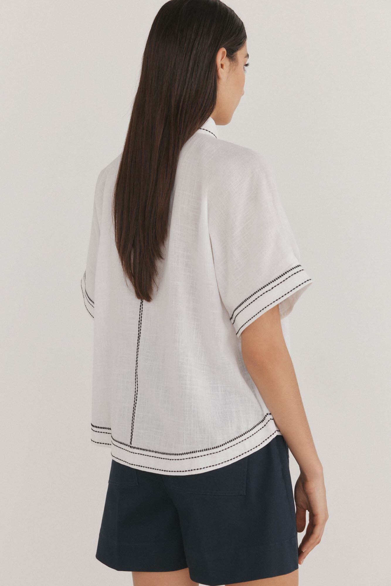 Pedro del Hierro Camisa larga contrastante Branco