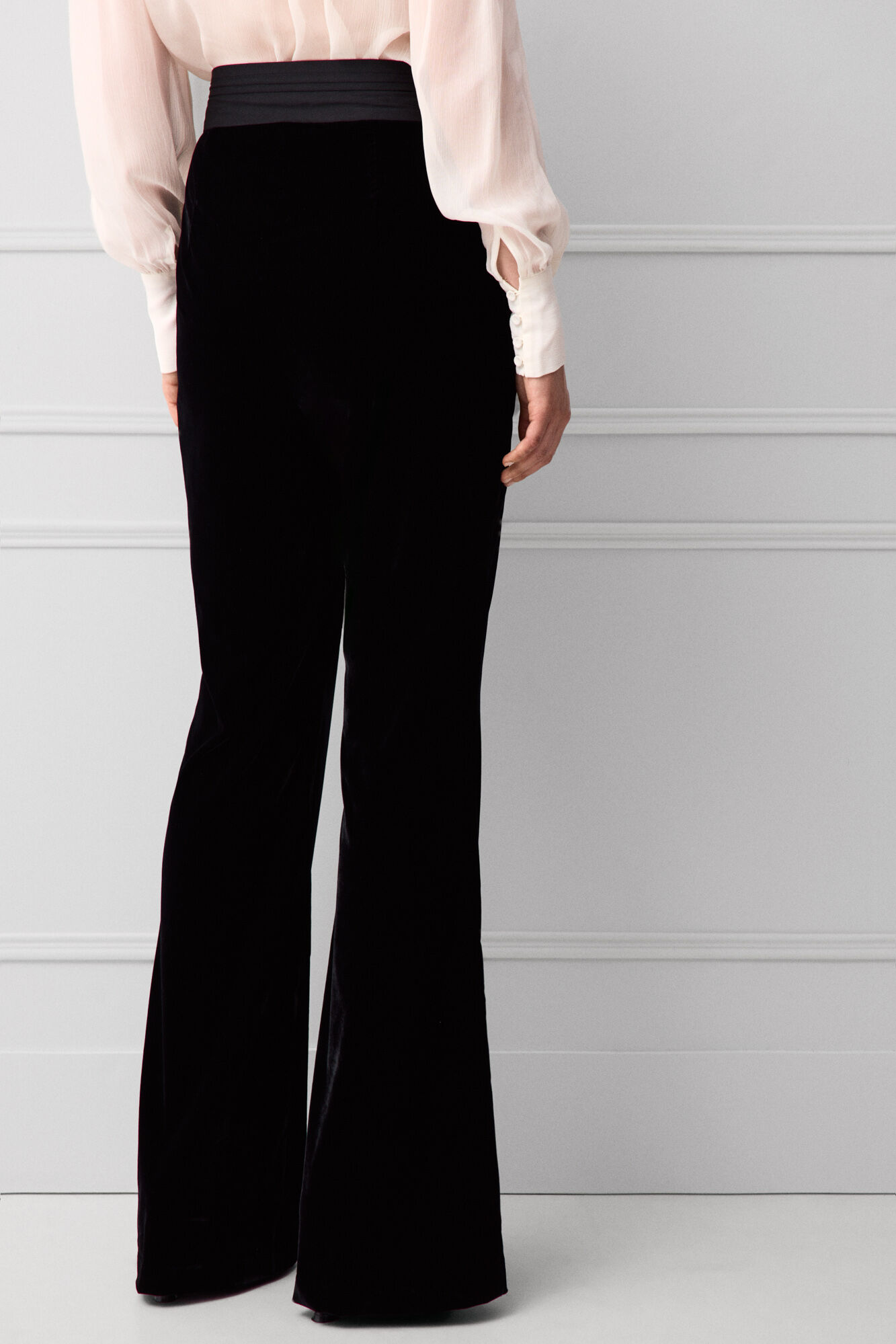TFP by Tamara Falc&oacute; Black velvet trousers Blue