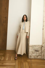 TFP by Tamara Falc&oacute; Striped jacket Beige