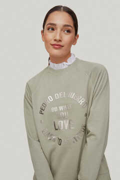 Pedro del Hierro Combined sweatshirt with graphic Green