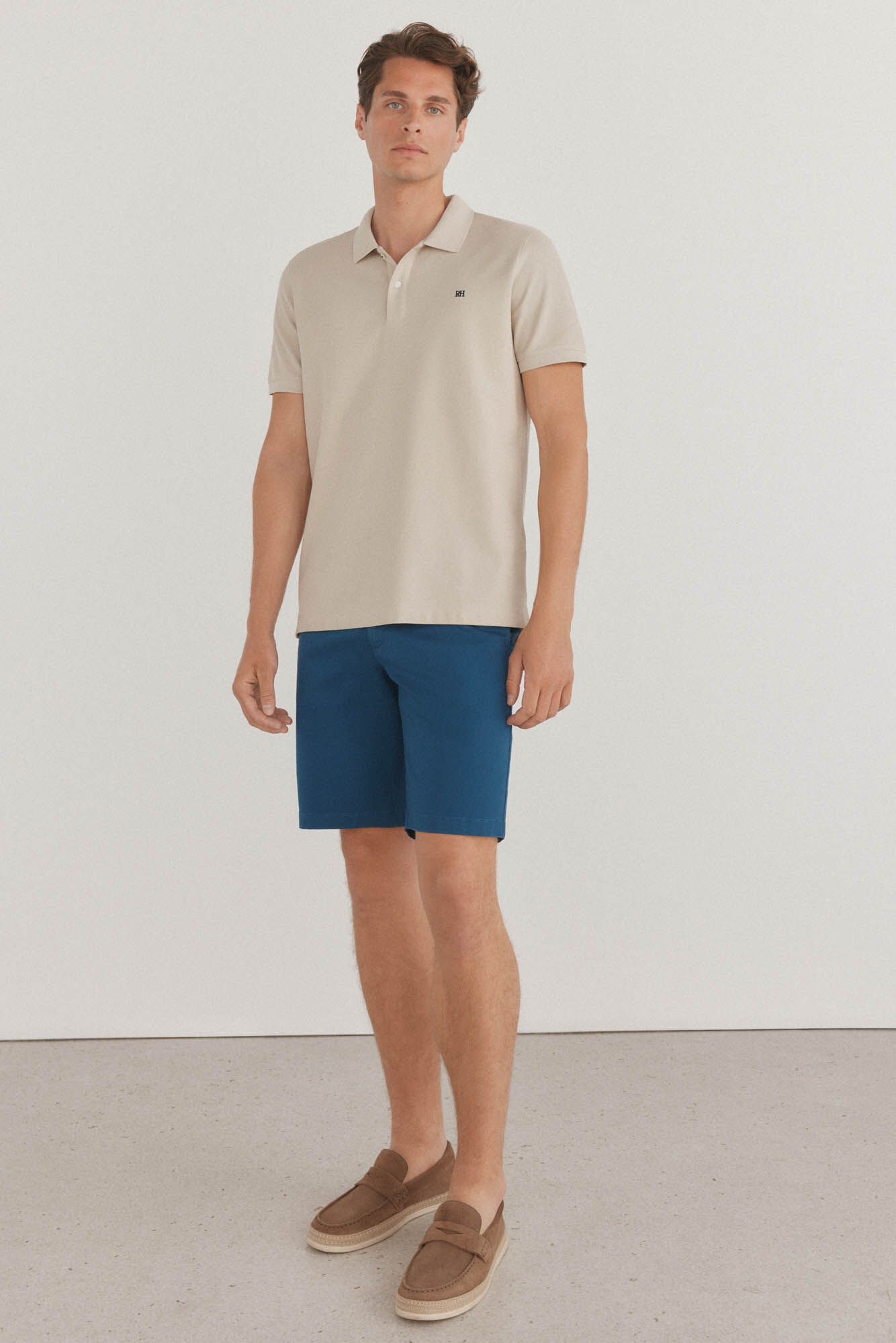 Pedro del Hierro Polo b&aacute;sico slim Beige