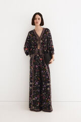 TFP by Tamara Falc&oacute; Border print blouse Black