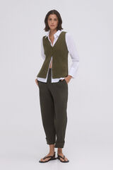 Pedro del Hierro V - jersey-knit knitted vest with buttons Green