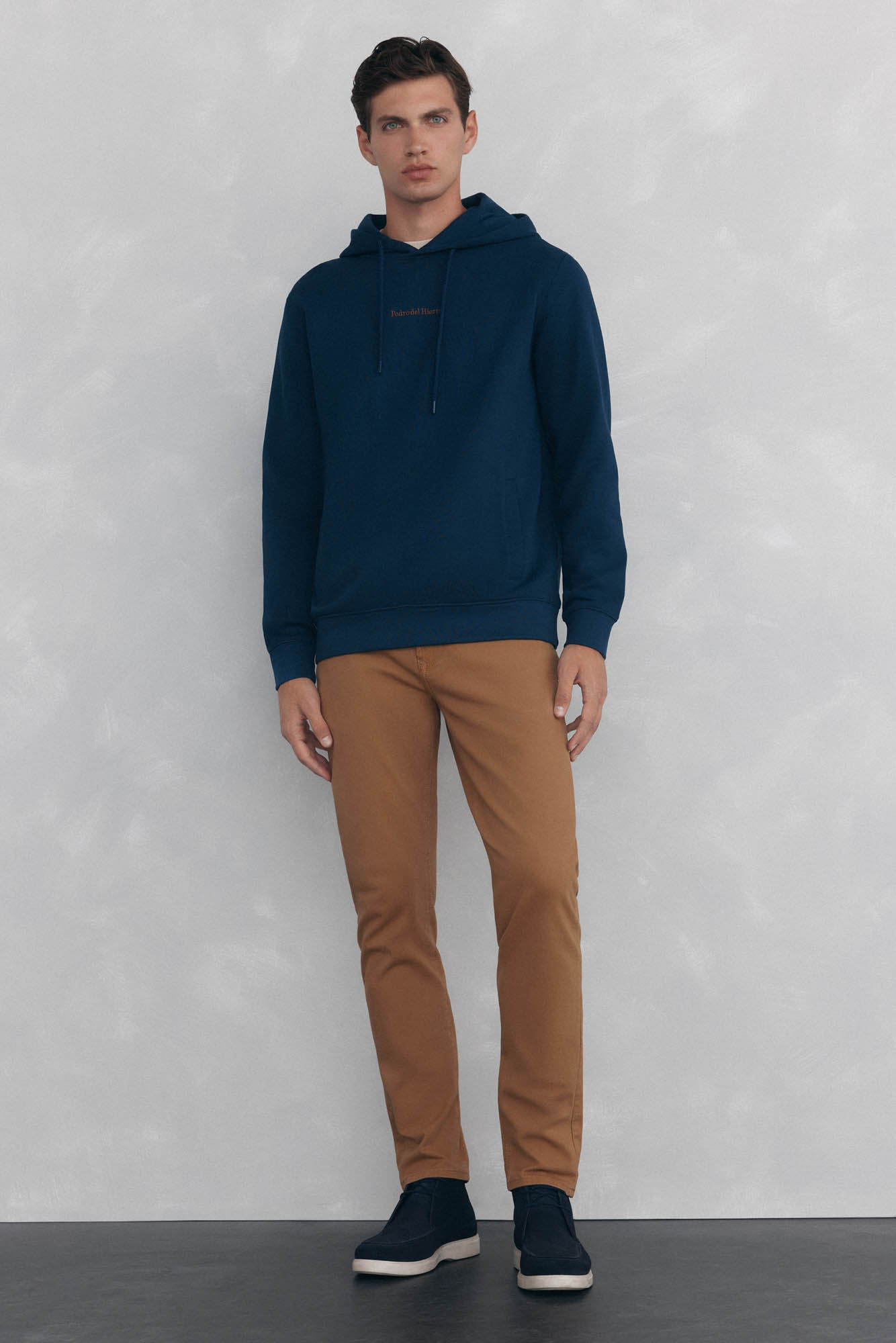 Pedro del Hierro Coloured slim fit 5-pocket trousers. Brown