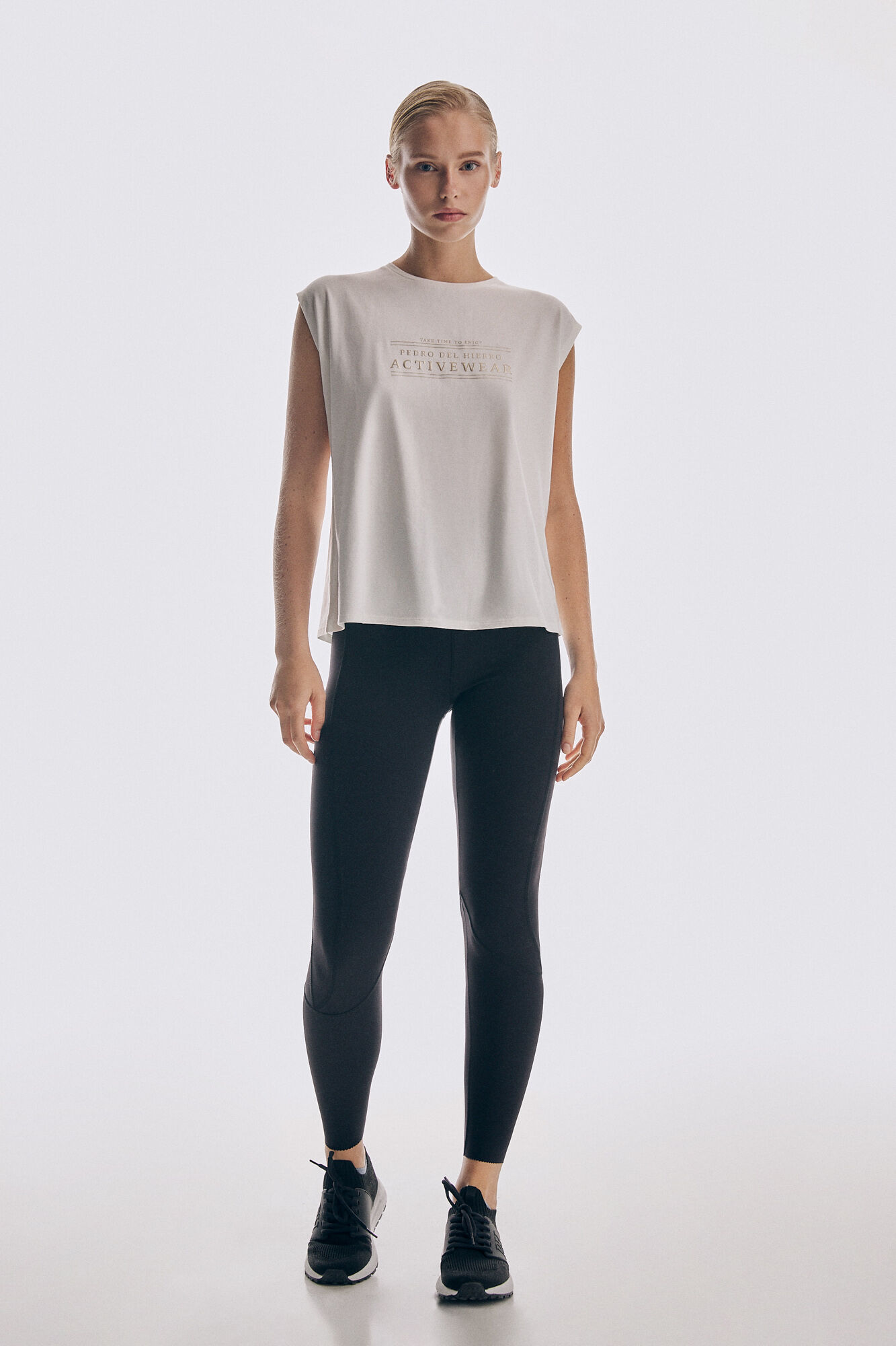 Pedro del Hierro Fluid slogan T-shirt Beige