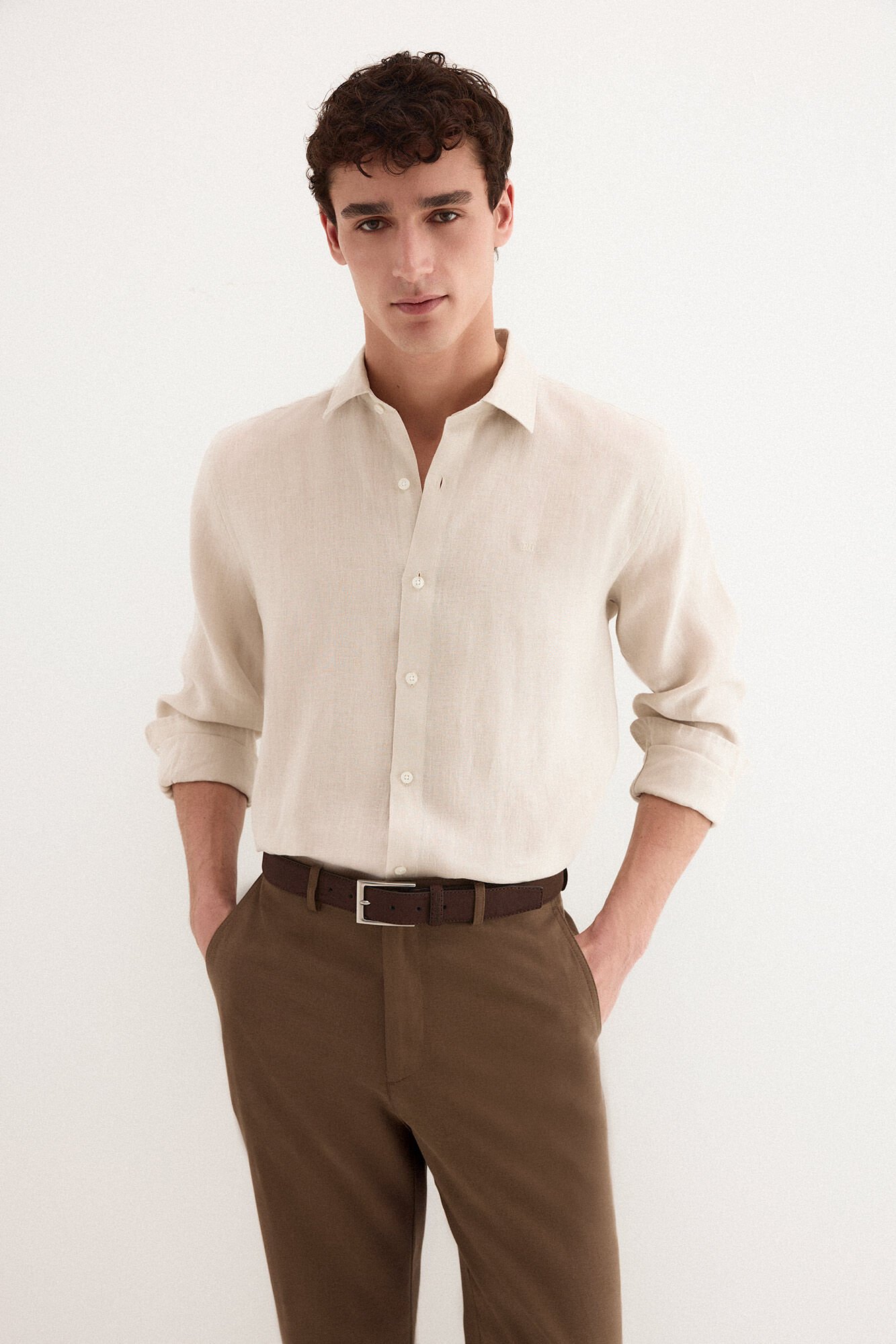 Pedro del Hierro Plain linen shirt