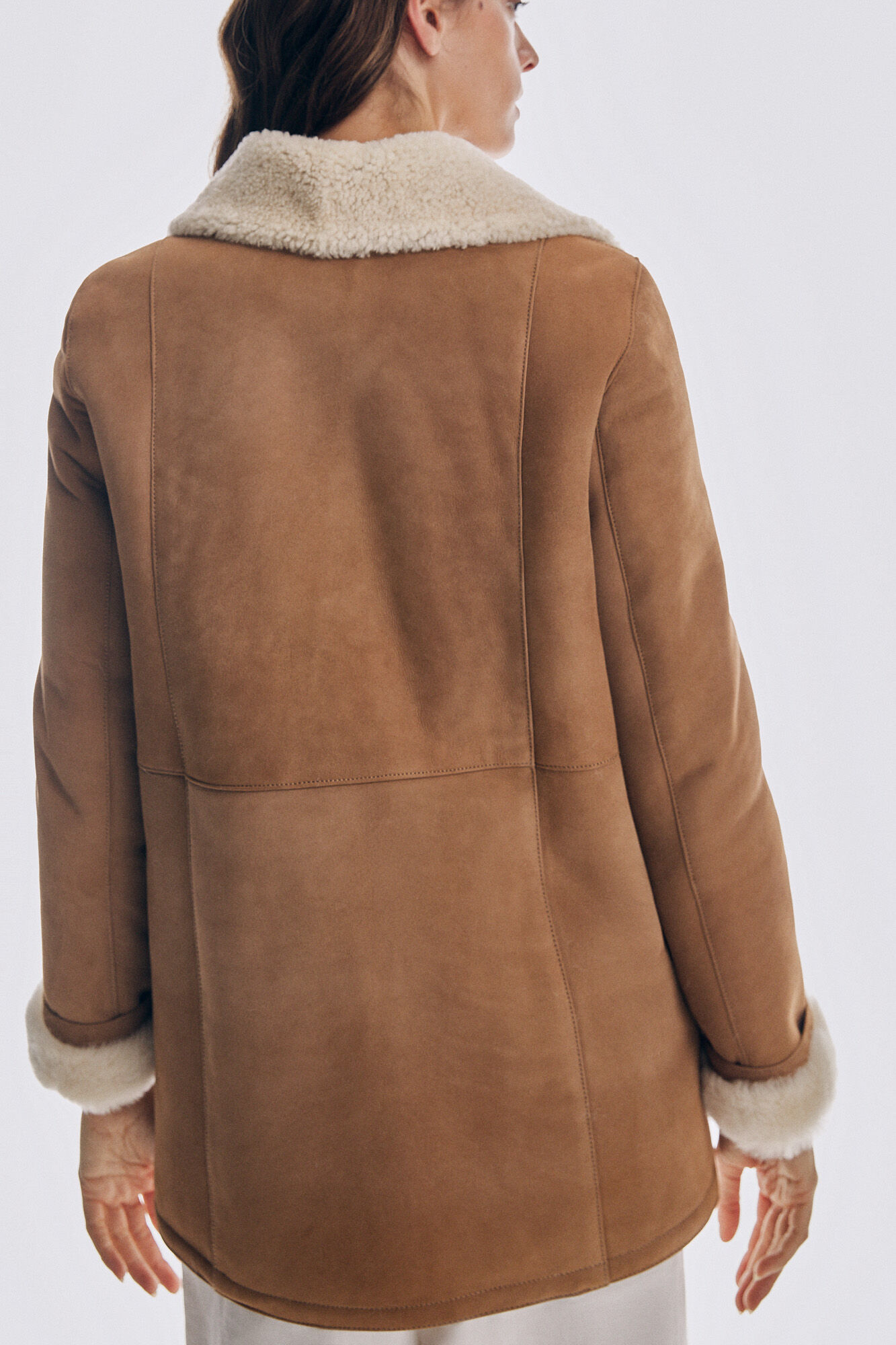 Pedro del Hierro Chaquet&oacute;n piel cordero Beige
