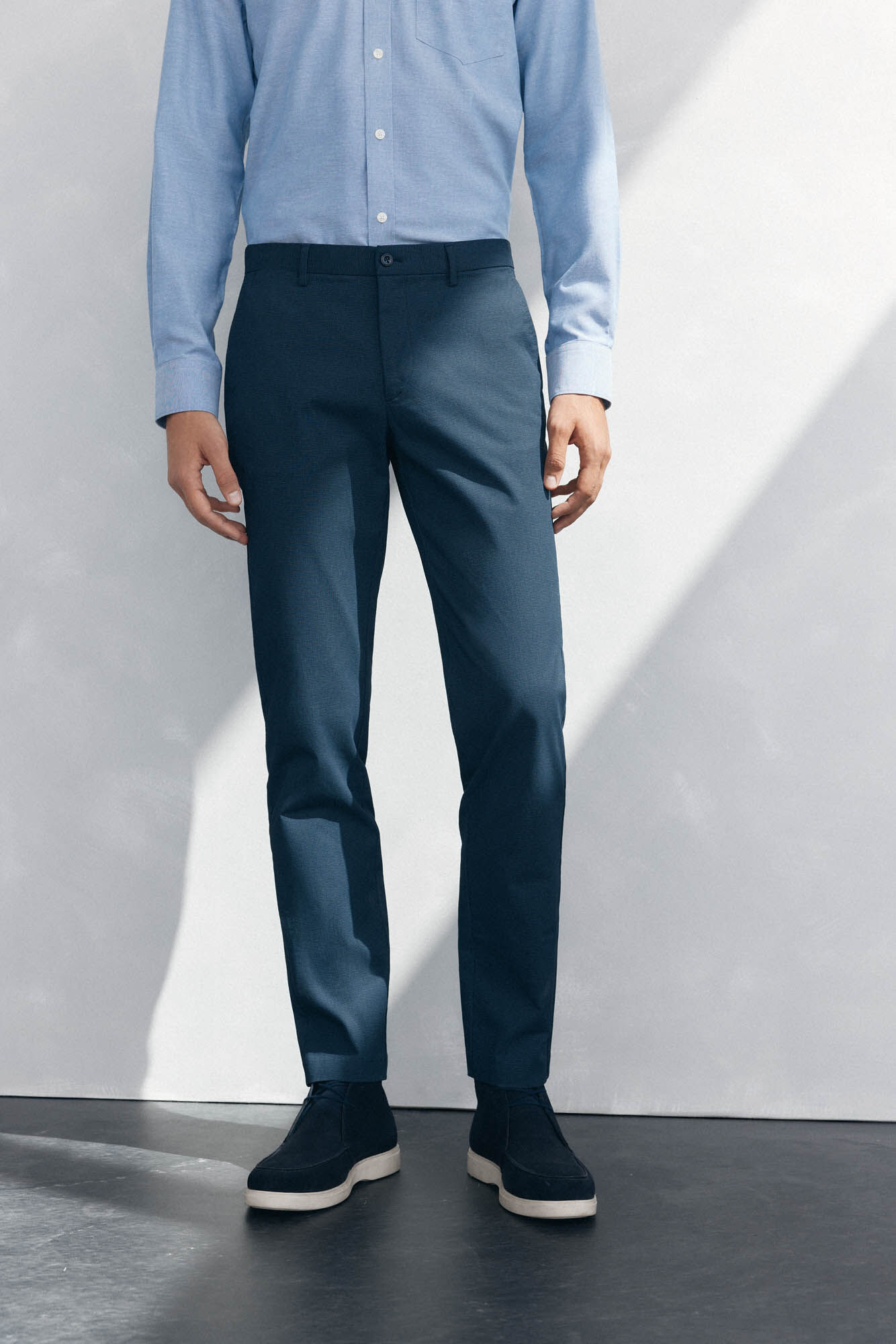 Pedro del Hierro Slim-fit print chinos pants Blue