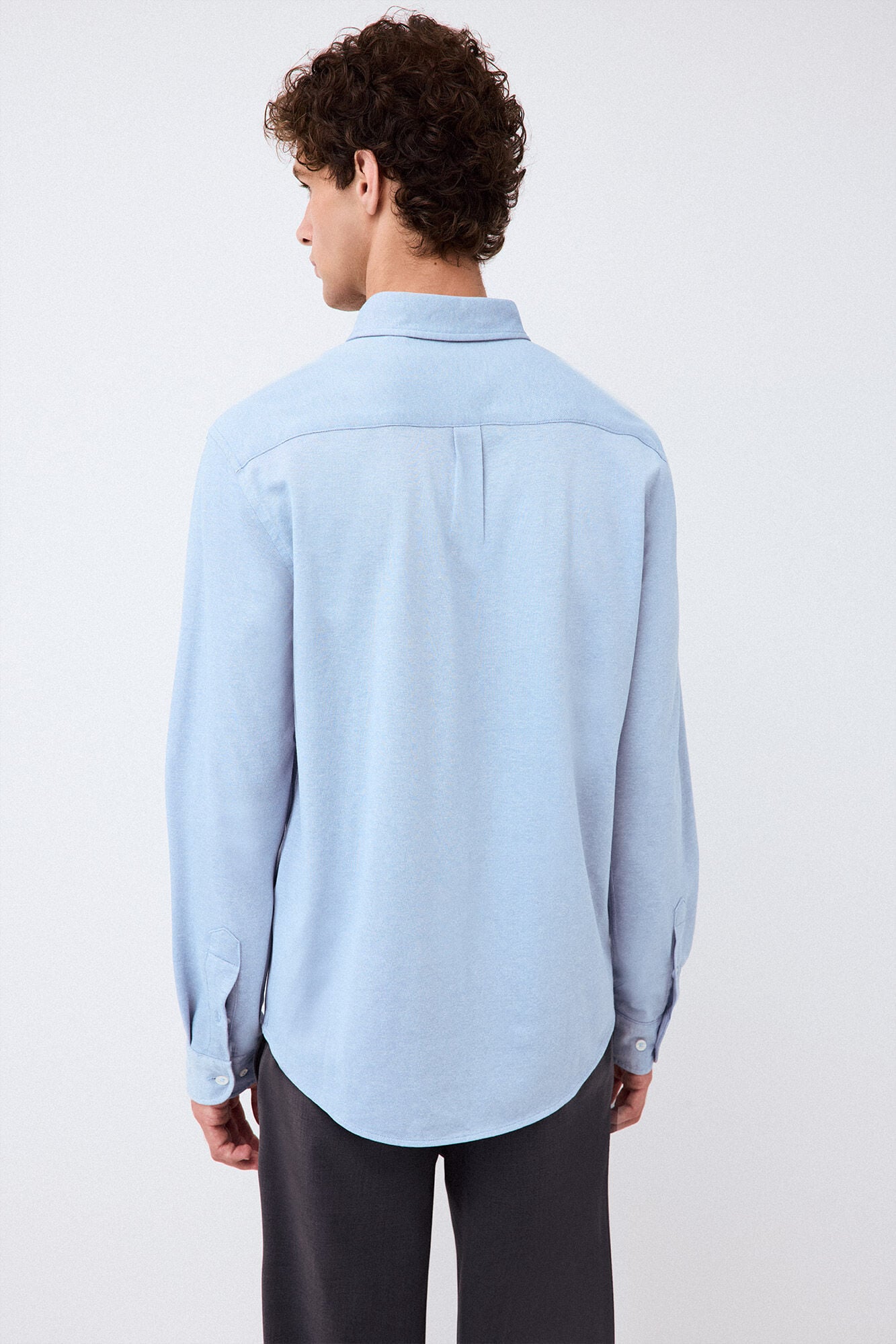 Pedro del Hierro Plain jersey-knit shirt Blue