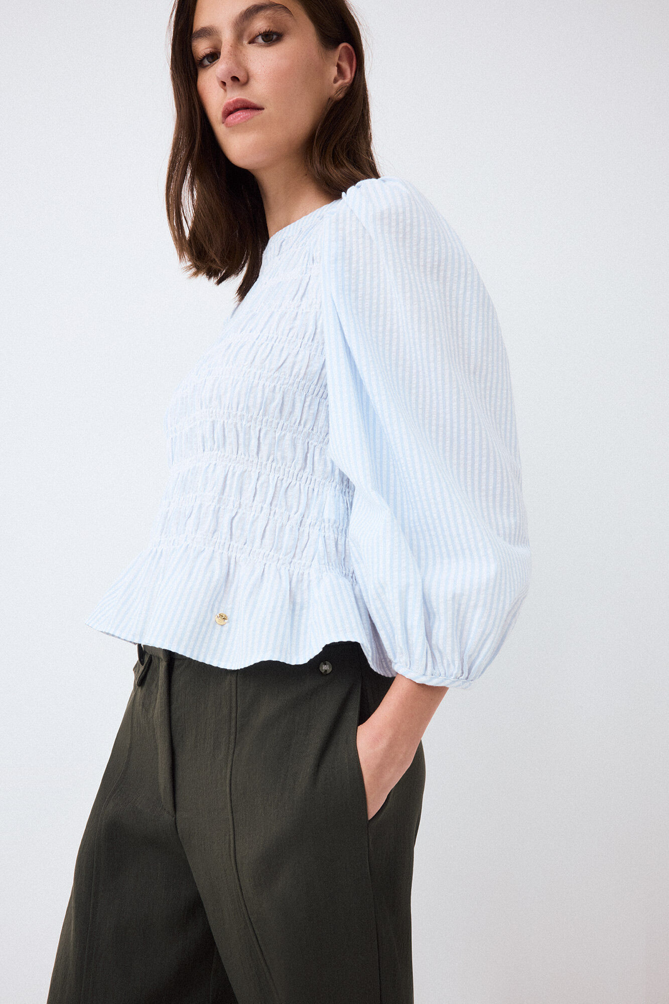 Pedro del Hierro Blusa de riscas com remate de borracha