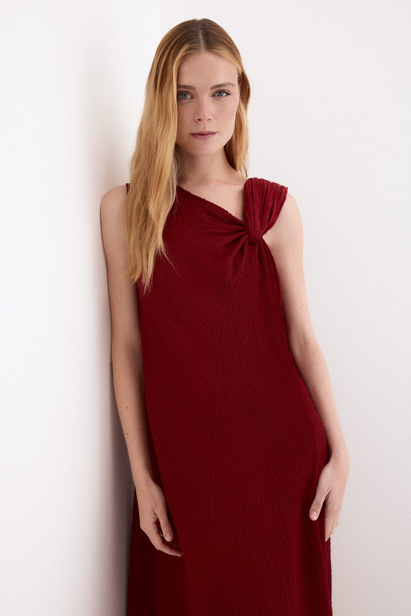 Pedro del Hierro Asymmetric neckline long dress Orange