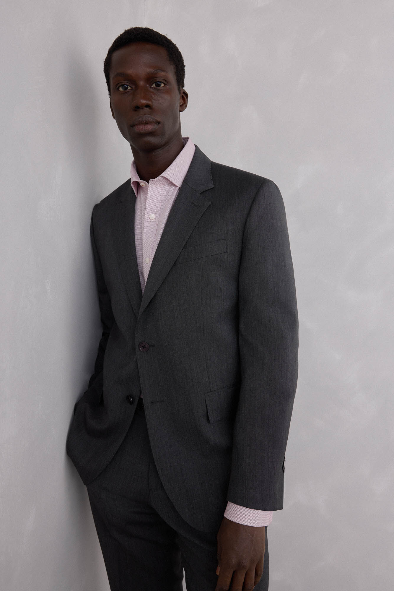 Pedro del Hierro Gray bi-stretch slim fit structured blazer Grey