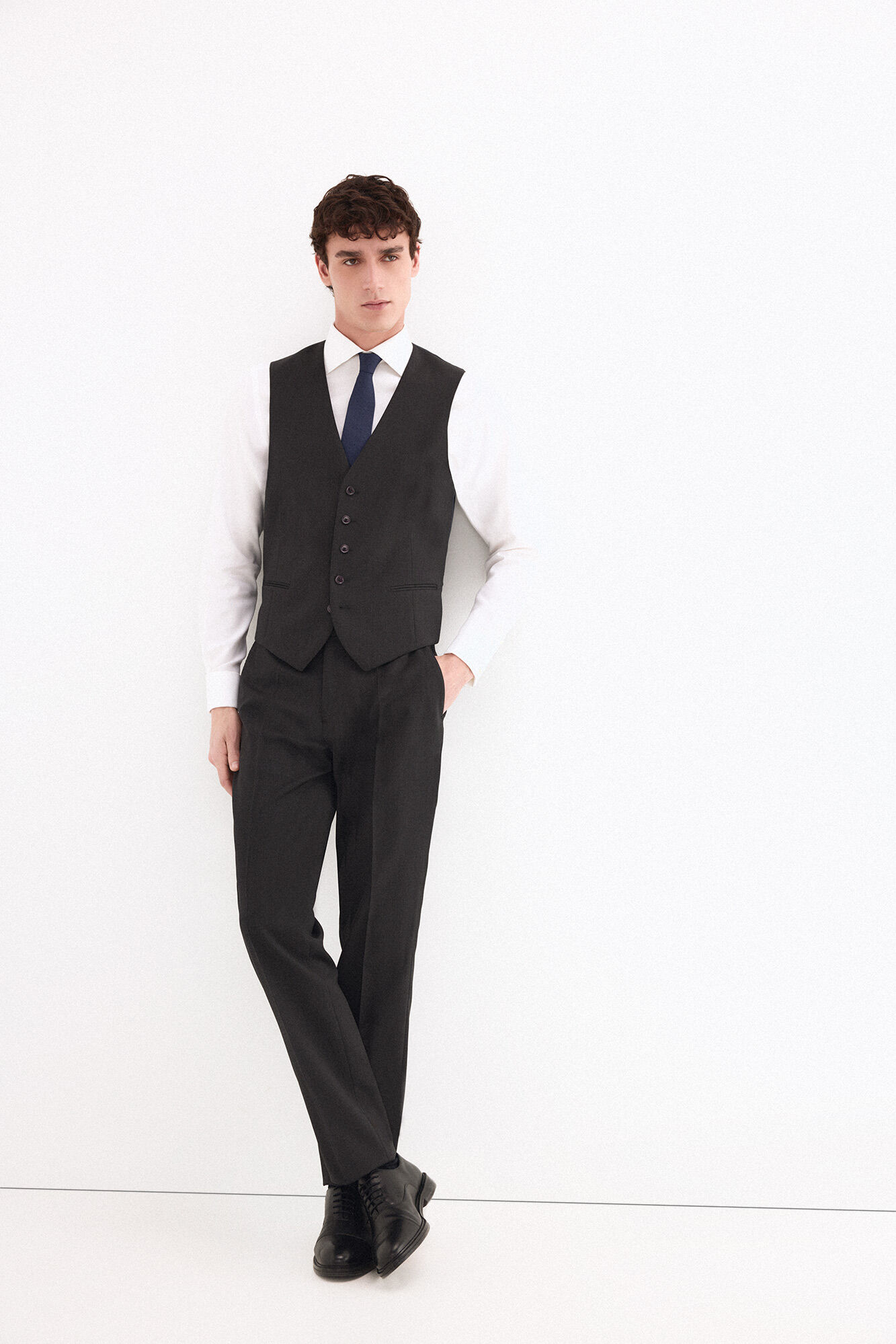 Pedro del Hierro Plain tailored gilet Grey