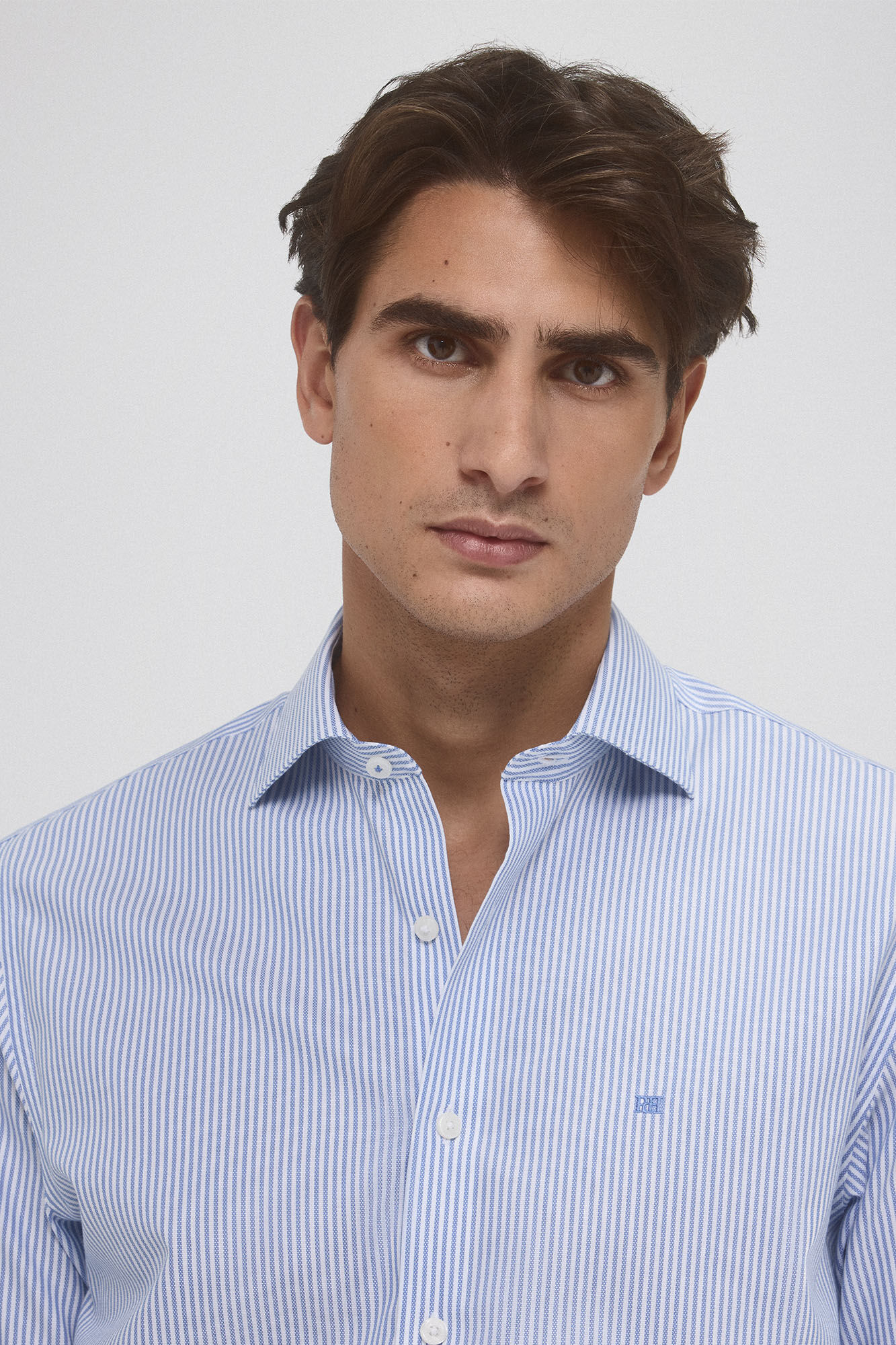Pedro del Hierro Striped dress shirt, non-iron + anti-stain Blue