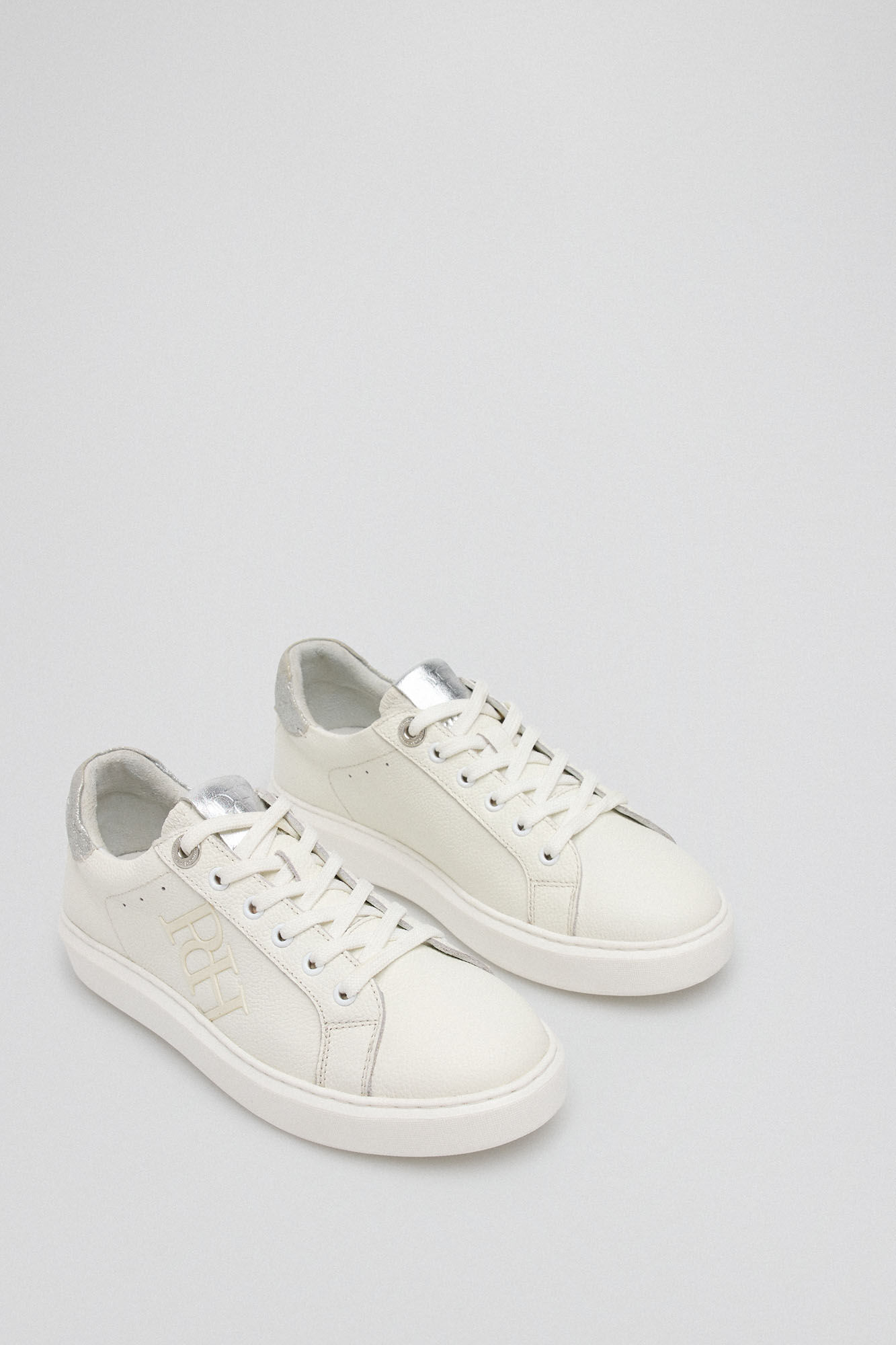 Pedro del Hierro Zapatilla logo b&aacute;sica glitter Blanco