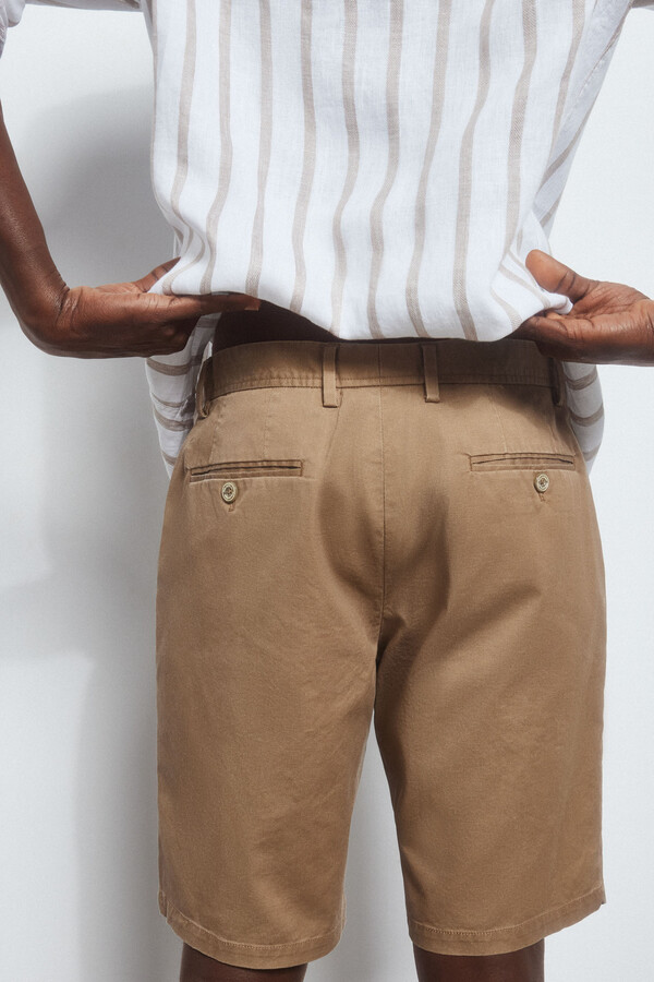 Pedro del Hierro Premium Flex chino-style Bermuda shorts  Brown