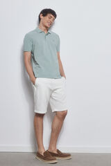 Pedro del Hierro Textured fabric polo shirt Green