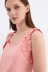 Pedro del Hierro Vest top with ruffles Coral