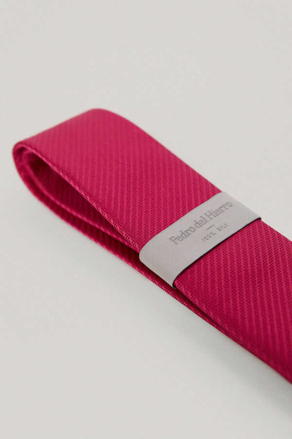 Pedro del Hierro Plain silk tie Pink