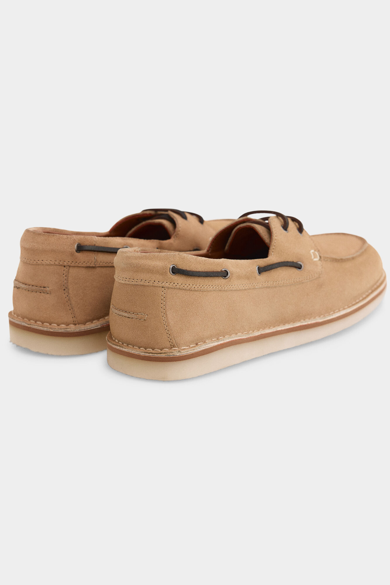 Pedro del Hierro Leather boat shoe Beige