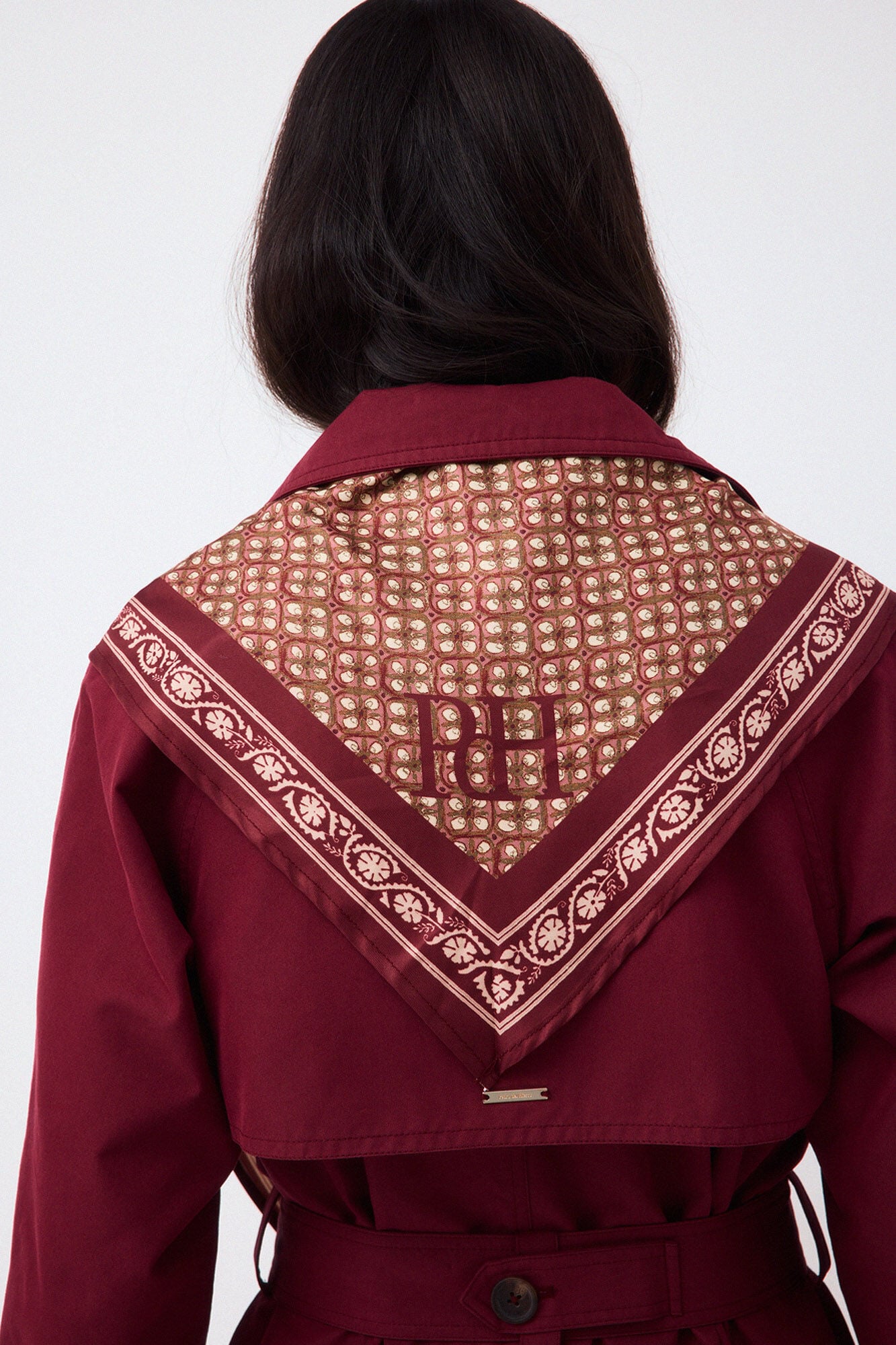 Pedro del Hierro Long trench scarf Burgundy