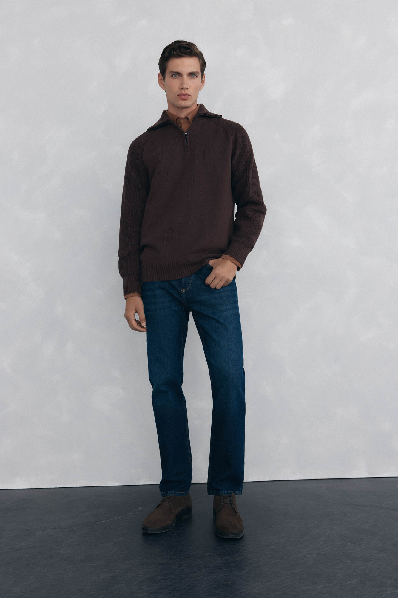 Pedro del Hierro Vespa neck sweater Brown