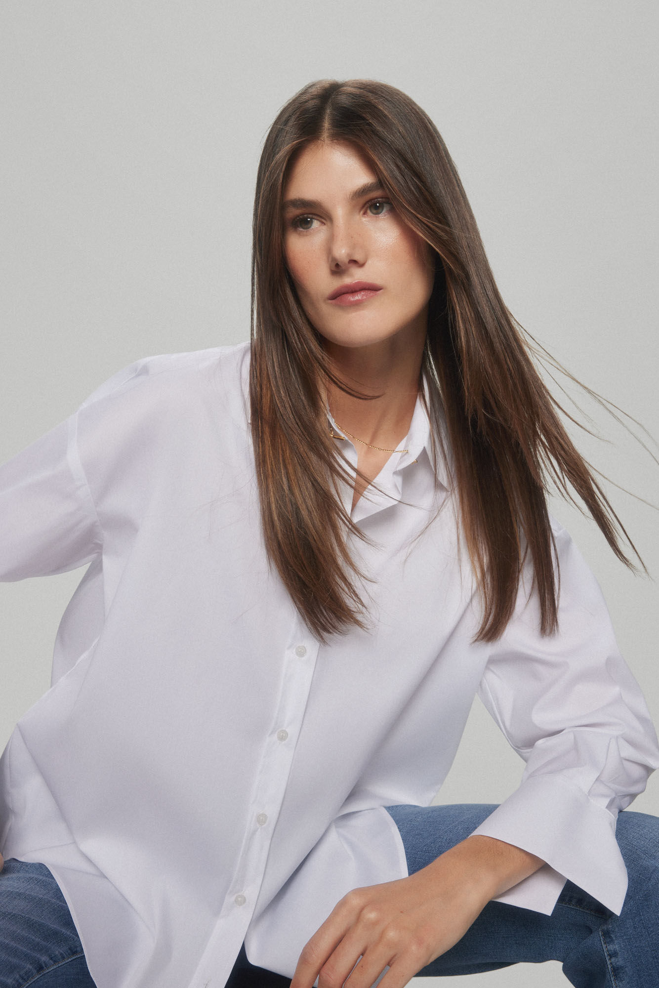 TFP by Tamara Falc&oacute; Poplin chain shirt White