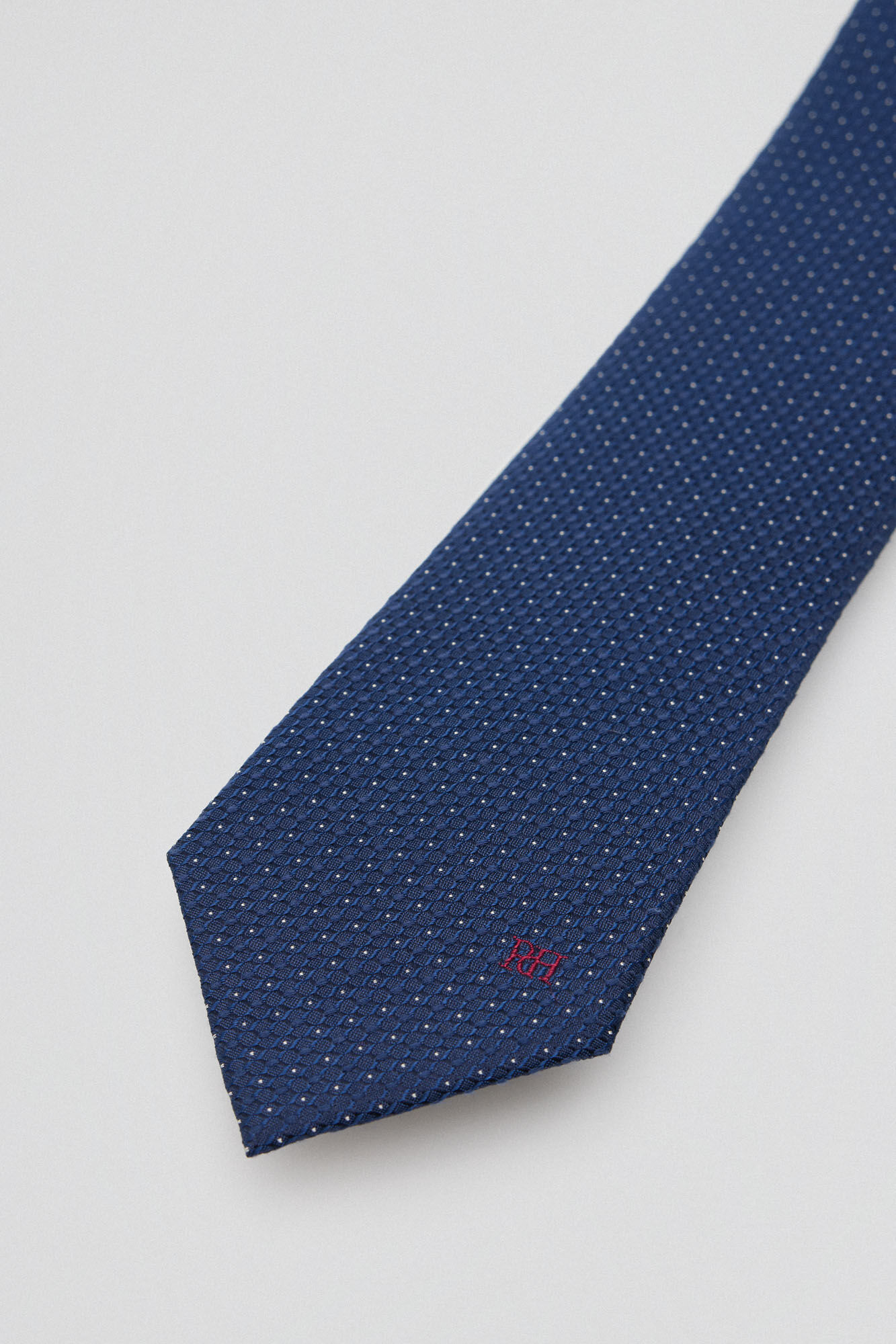 Pedro del Hierro Natural silk tie Blue