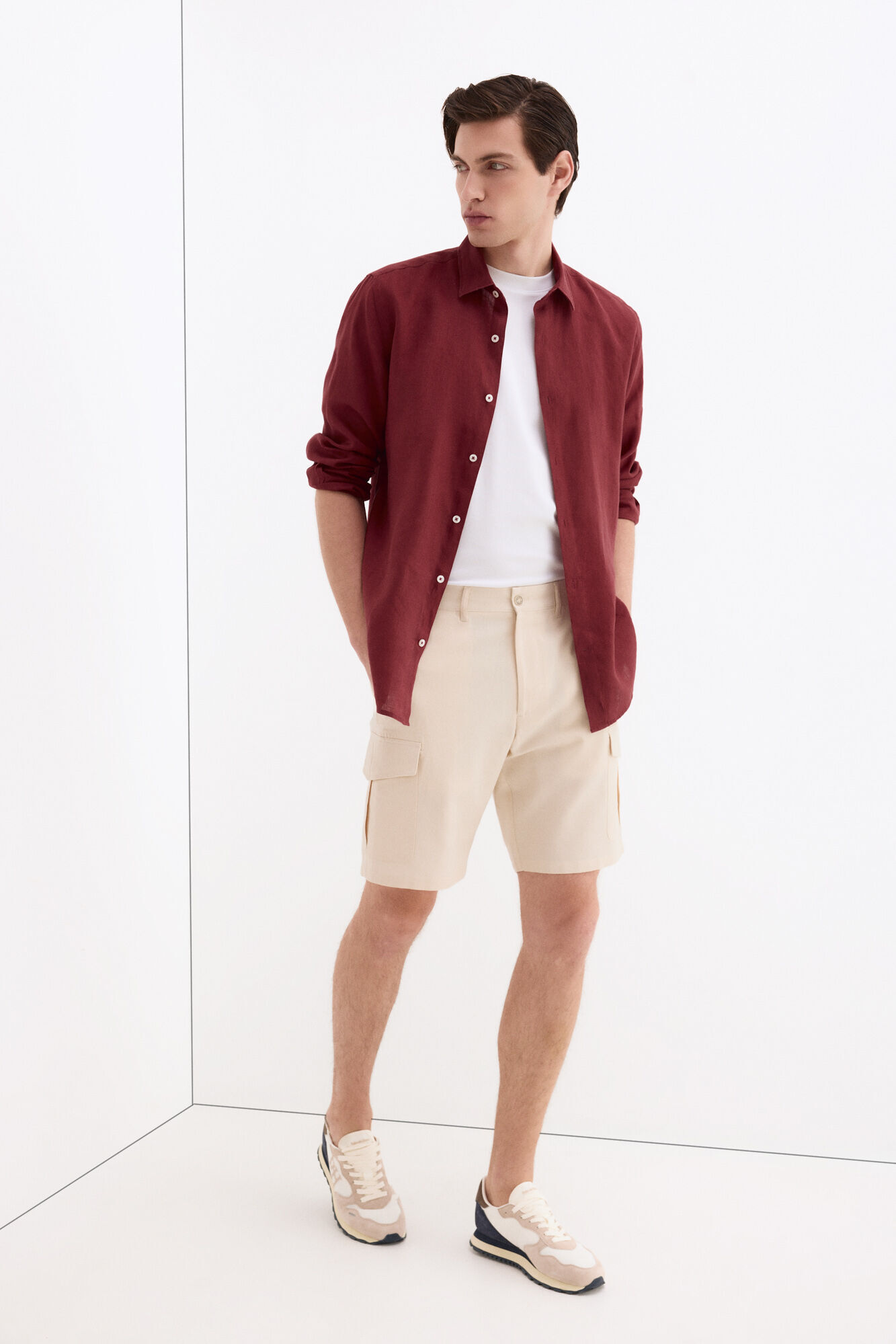 Pedro del Hierro Bermuda cargo regular Ecru