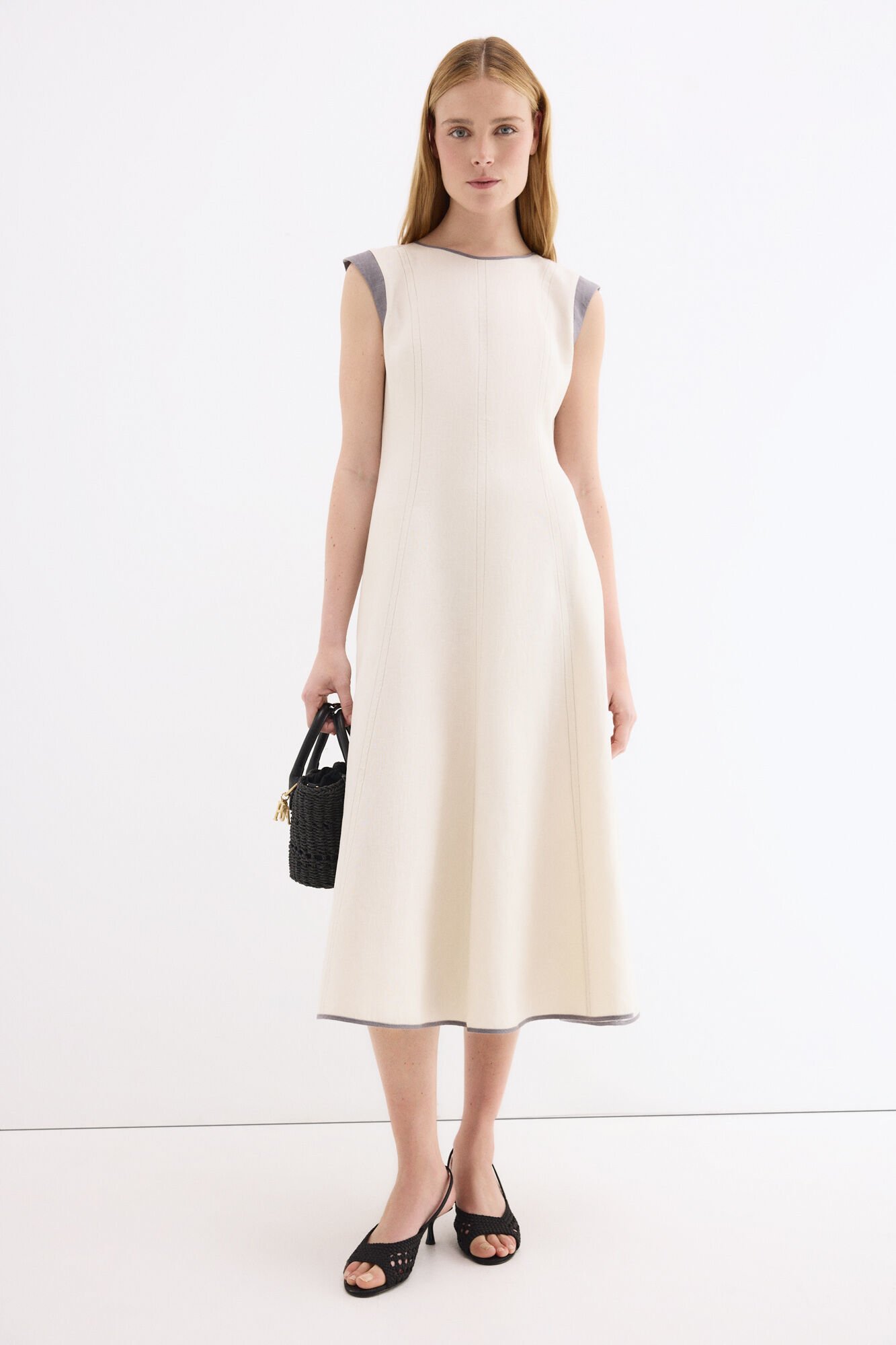 Pedro del Hierro Vestido largo midi cortes