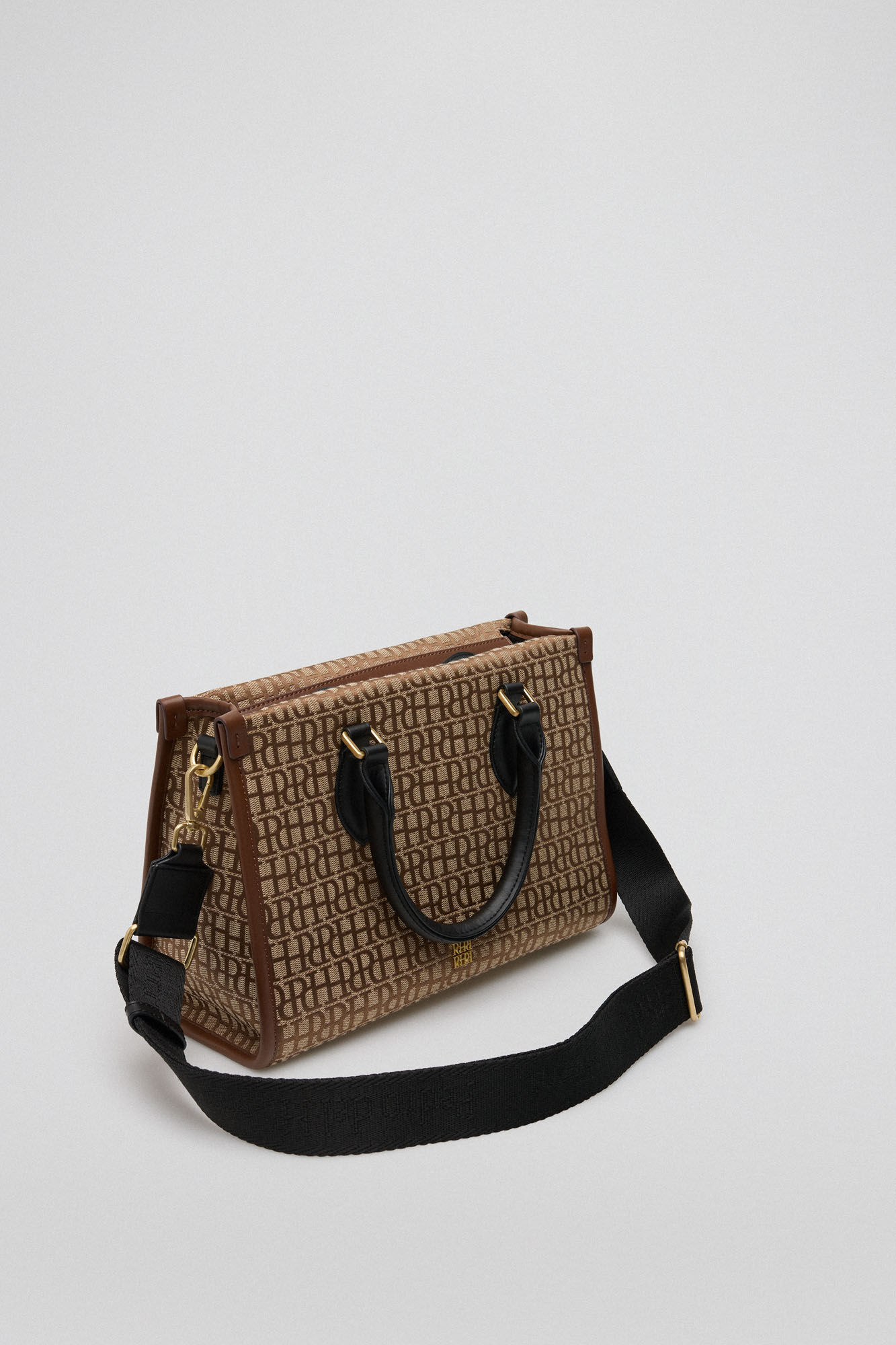 Pedro del Hierro jacquard tote com logo Marrom