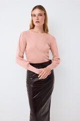 Pedro del Hierro Camisola canelada manga bal&atilde;o Rosa